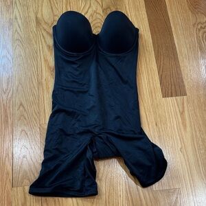 Flexees Black Strapless Shapewear Bodysuit